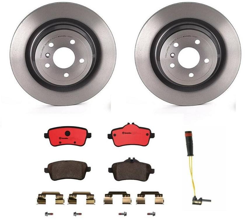 Mercedes Brembo Brakes Kit Pads and Rotors Rear (330mm) (Ceramic) 2115401717 Brembo